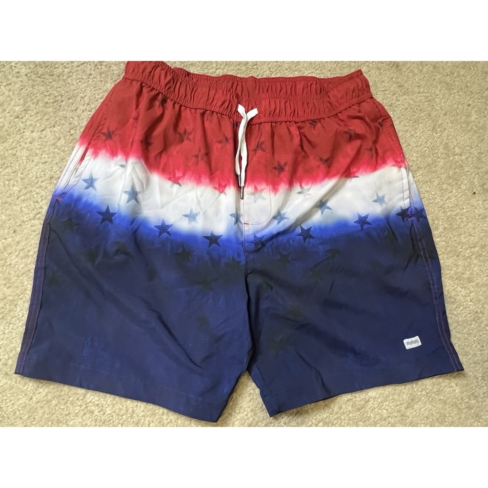 Trunks Surf And Swim Co Board Shorts Swim‎ Trunks USA Flag Comfort Lined XL